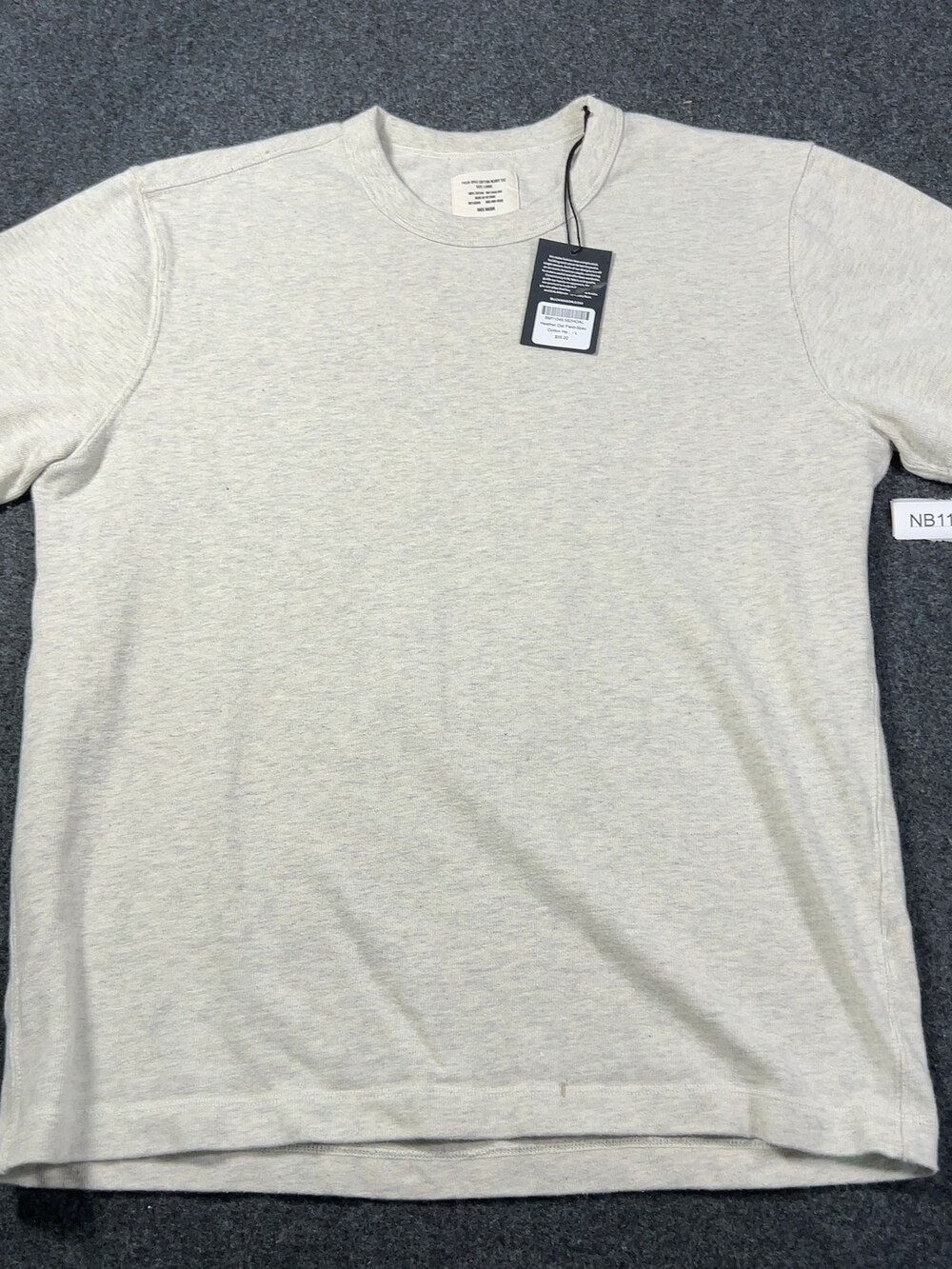 Buck Mason Heather Oat Field-Spec Cotton Heavy Tee Mens Large Msrp55 [NB11]